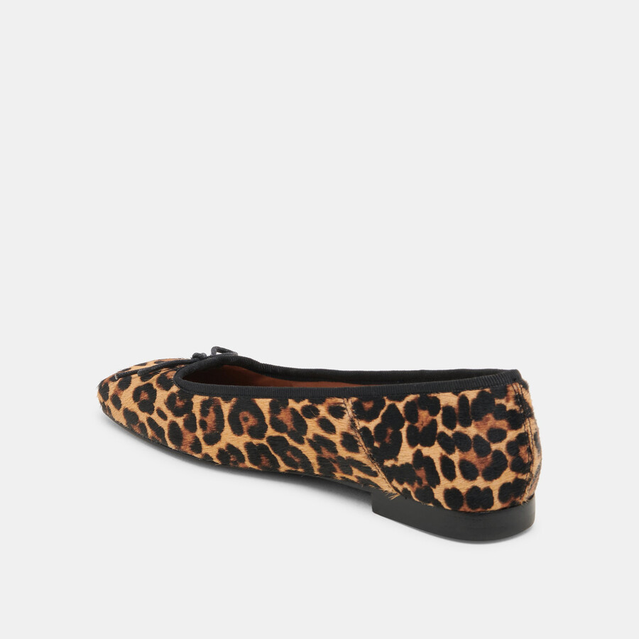 anisa ballerinas aus dunkelbraunem leopardenleder
