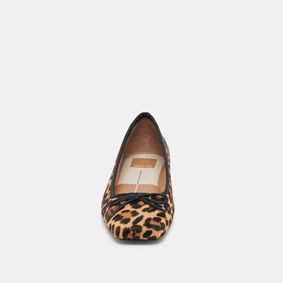 anisa ballerinas aus dunkelbraunem leopardenleder
