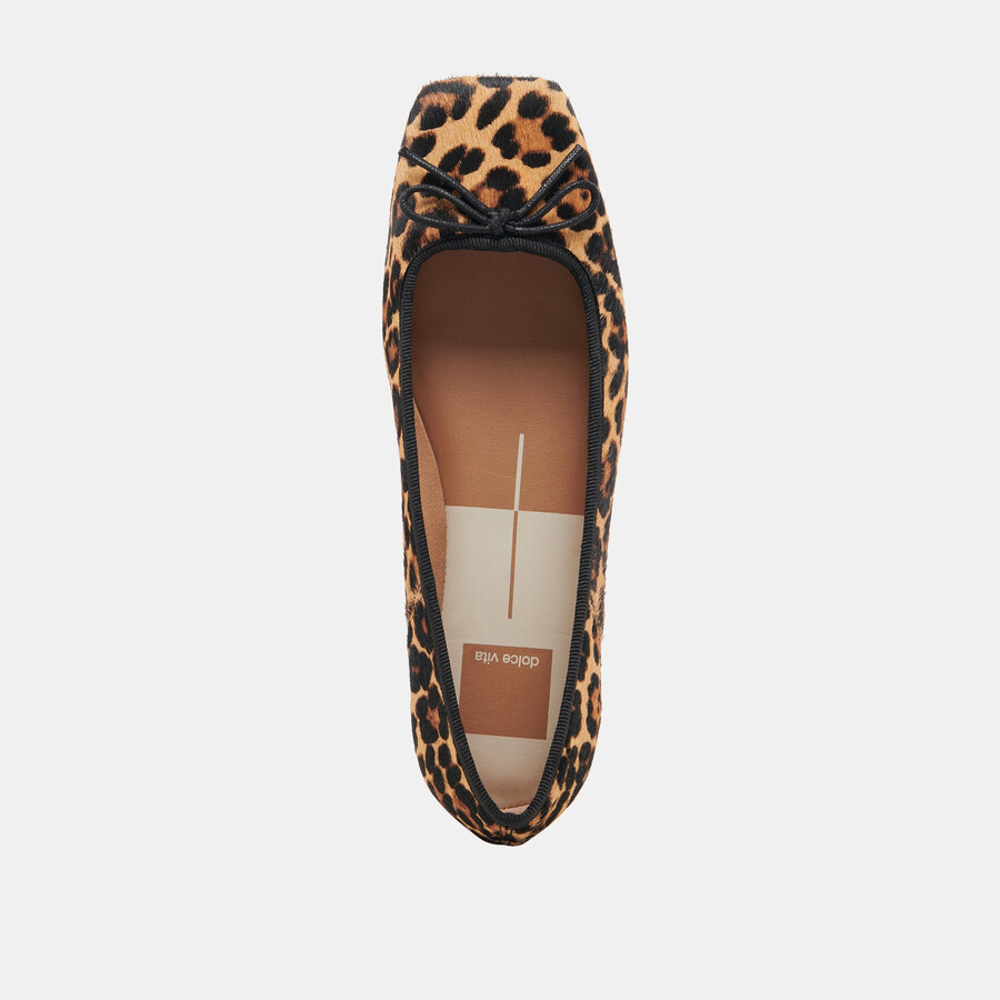 anisa ballerinas aus dunkelbraunem leopardenleder