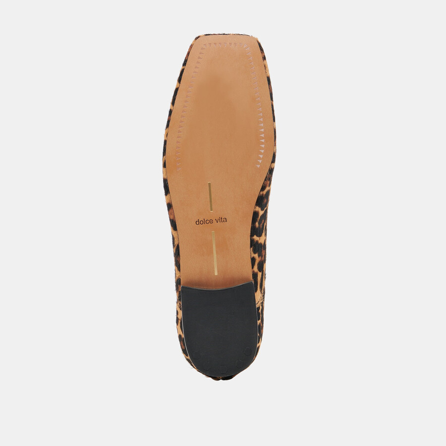 anisa ballerinas aus dunkelbraunem leopardenleder