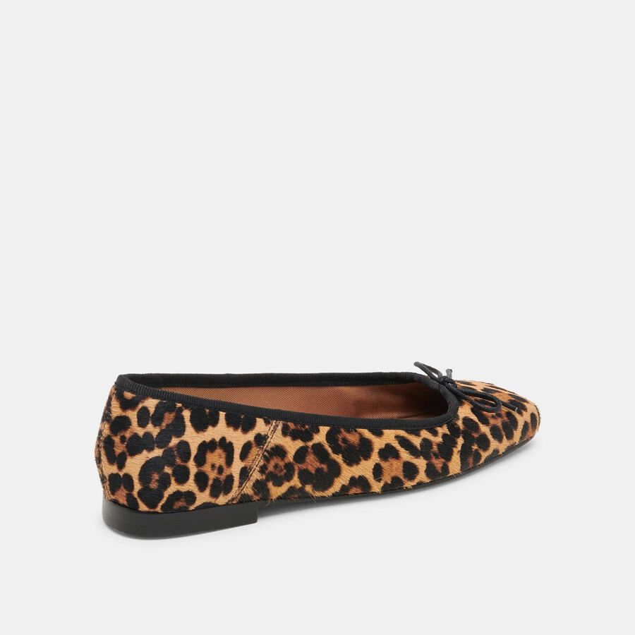 anisa ballerinas aus dunkelbraunem leopardenleder