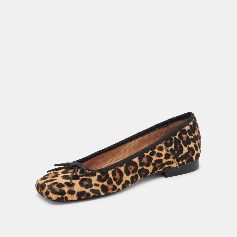 anisa ballerinas aus dunkelbraunem leopardenleder
