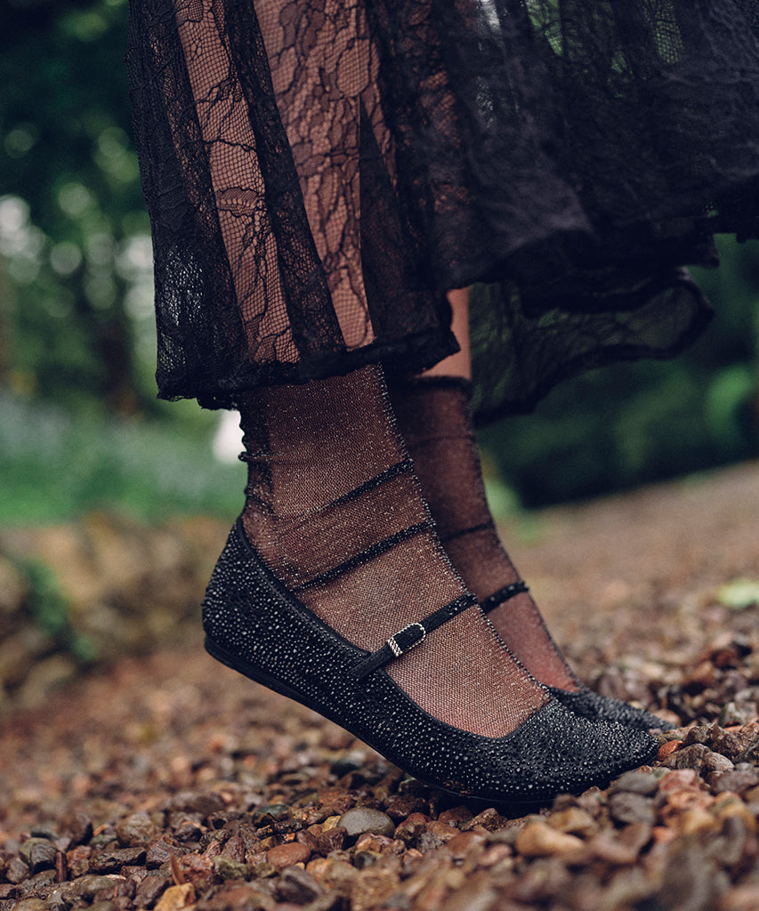 reyes kristall-ballerinas schwarz-metallic-kristall