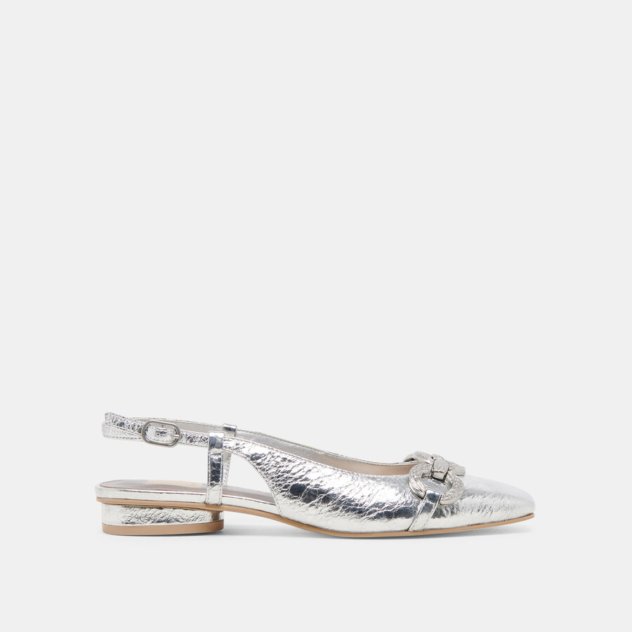 ramano ballerinas silberfarben used-look-leder