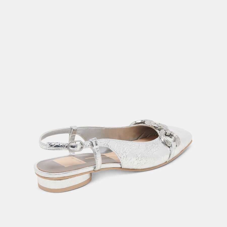 ramano ballerinas silberfarben used-look-leder