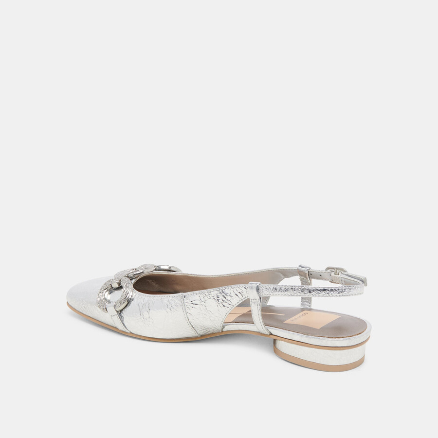 ramano ballerinas silberfarben used-look-leder
