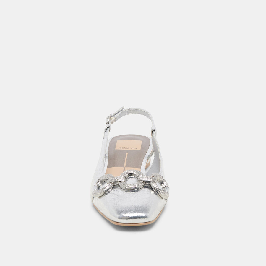 ramano ballerinas silberfarben used-look-leder