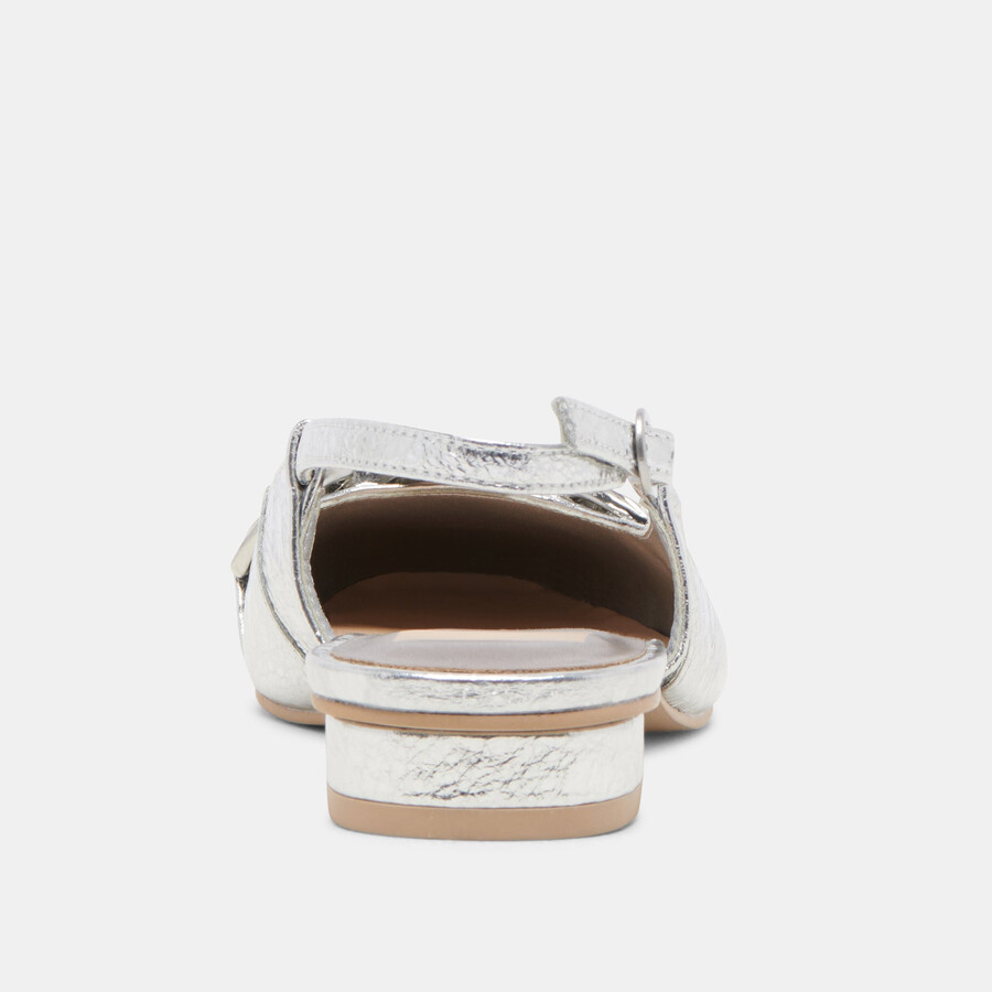 ramano ballerinas silberfarben used-look-leder