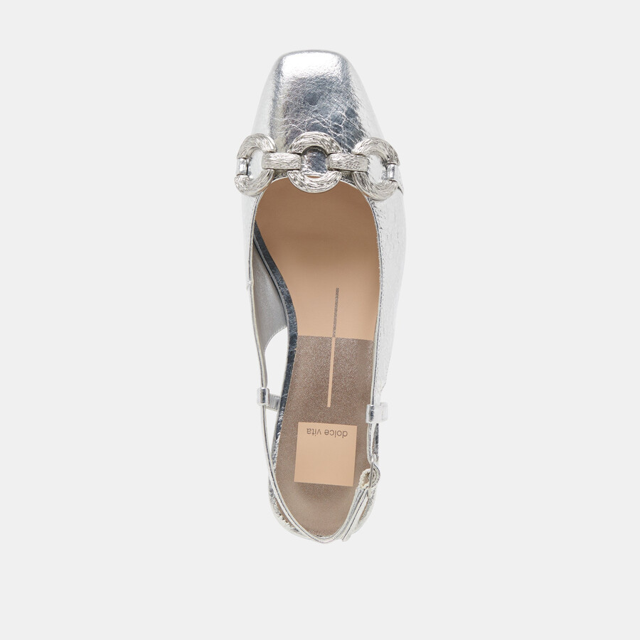 ramano ballerinas silberfarben used-look-leder