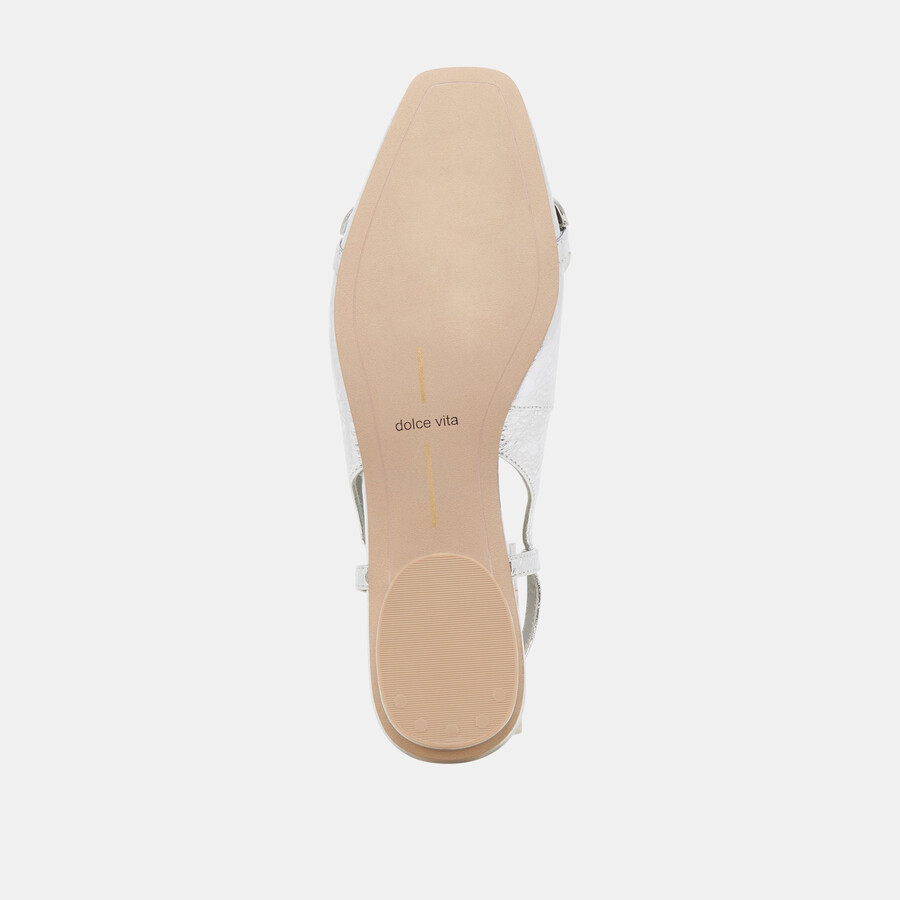 ramano ballerinas silberfarben used-look-leder