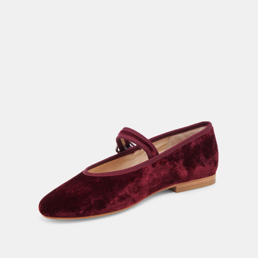 roslyn ballerinas in weinrot-samt