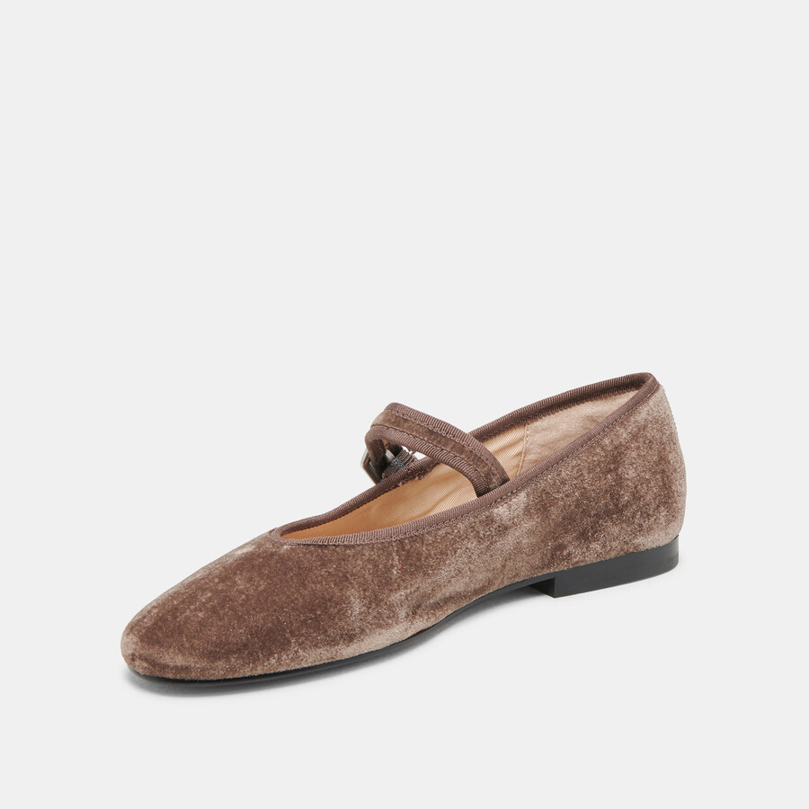 roslyn ballerinas aus rauchfarbenem samt