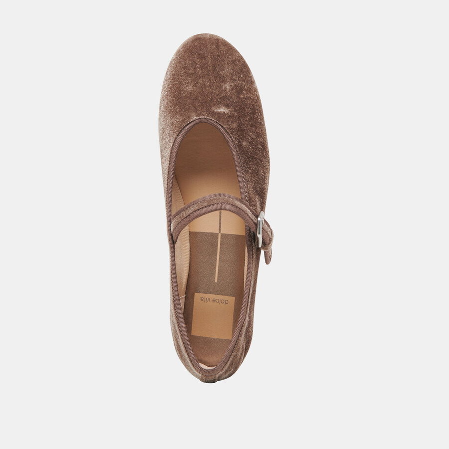 roslyn ballerinas aus rauchfarbenem samt