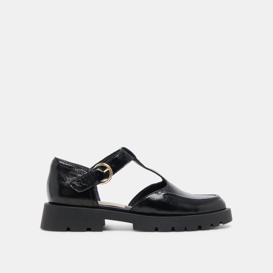 emilio ballerinas aus mattschwarzem lackleder