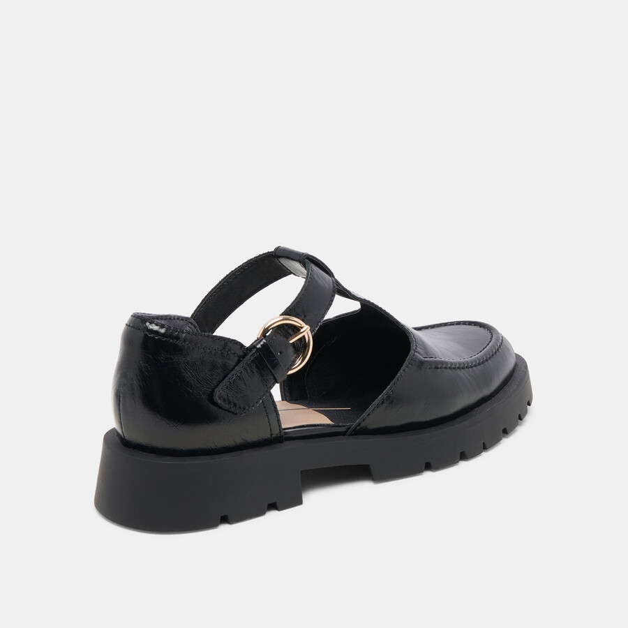 emilio ballerinas aus mattschwarzem lackleder