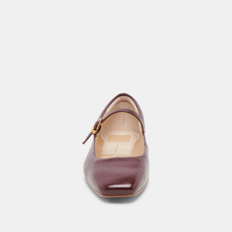 reyes ballerinas cranberry crinkle lackleder