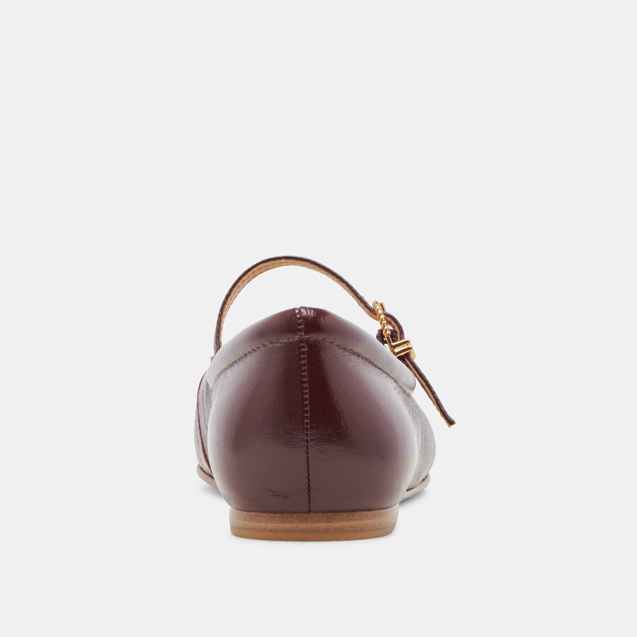 reyes ballerinas cranberry crinkle lackleder