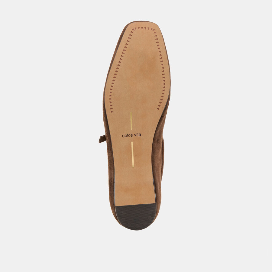 reyes ballerinas aus dunkelbraunem wildleder