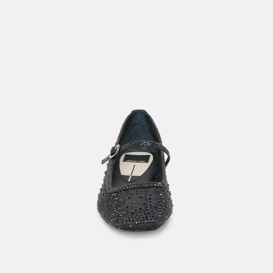reyes crystal ballerinas schwarzes mesh
