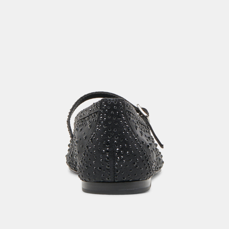reyes crystal ballerinas schwarzes mesh