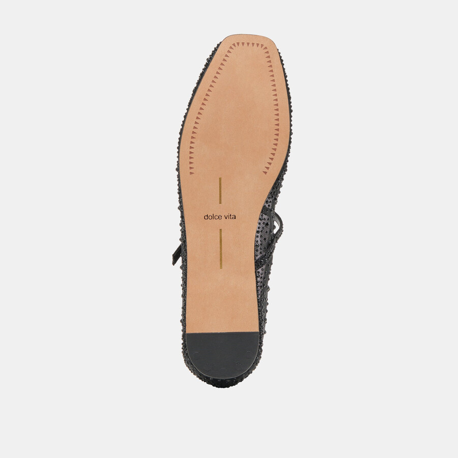 reyes crystal ballerinas schwarzes mesh