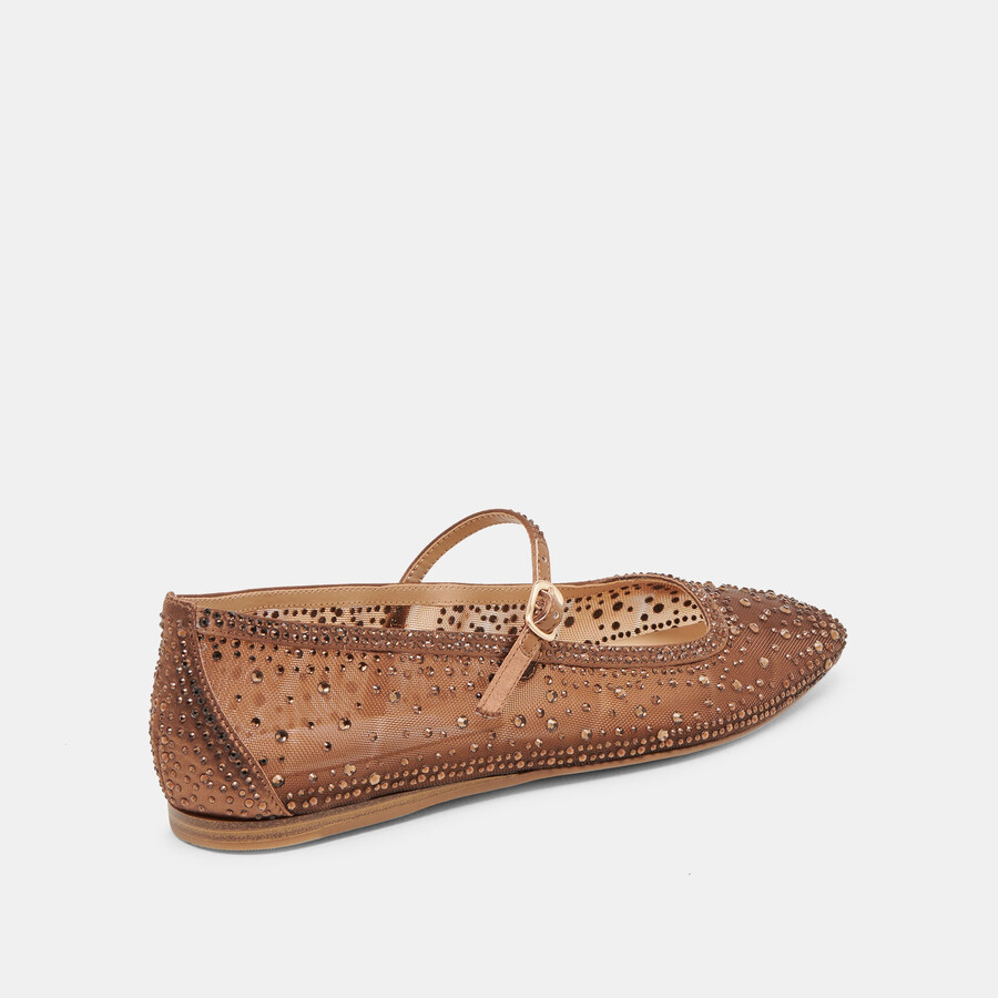 reyes crystal ballerinas mittelbraunes mesh