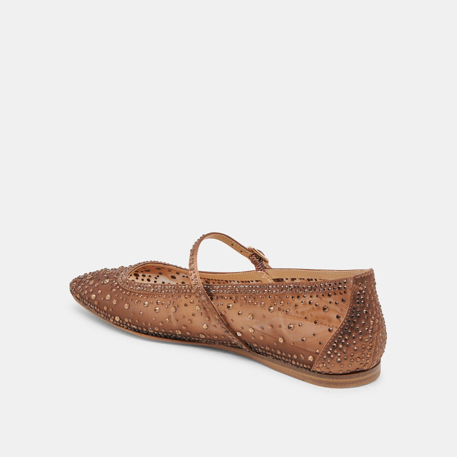 reyes crystal ballerinas mittelbraunes mesh