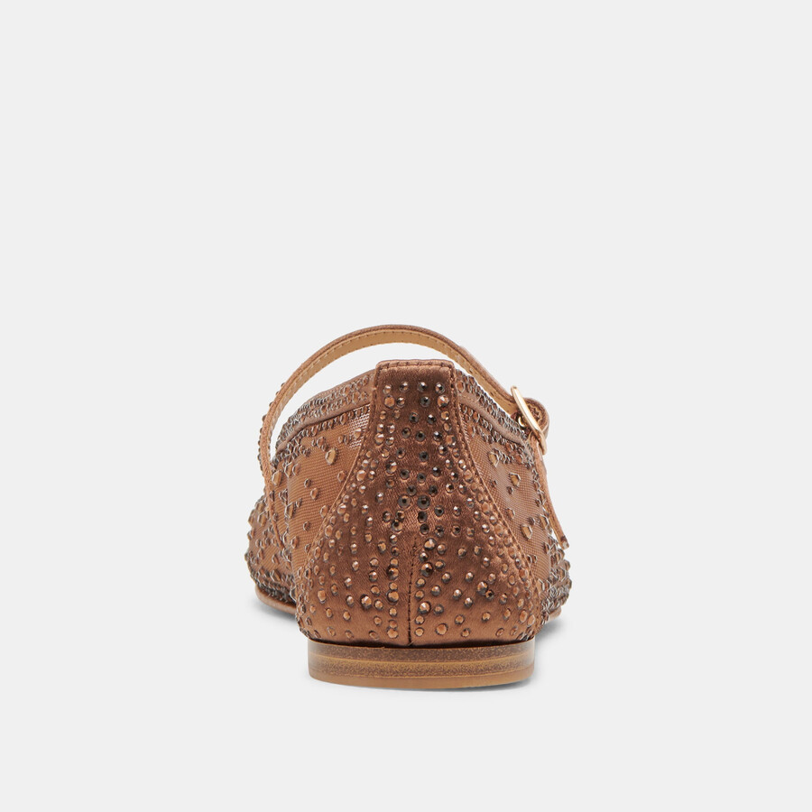 reyes crystal ballerinas mittelbraunes mesh