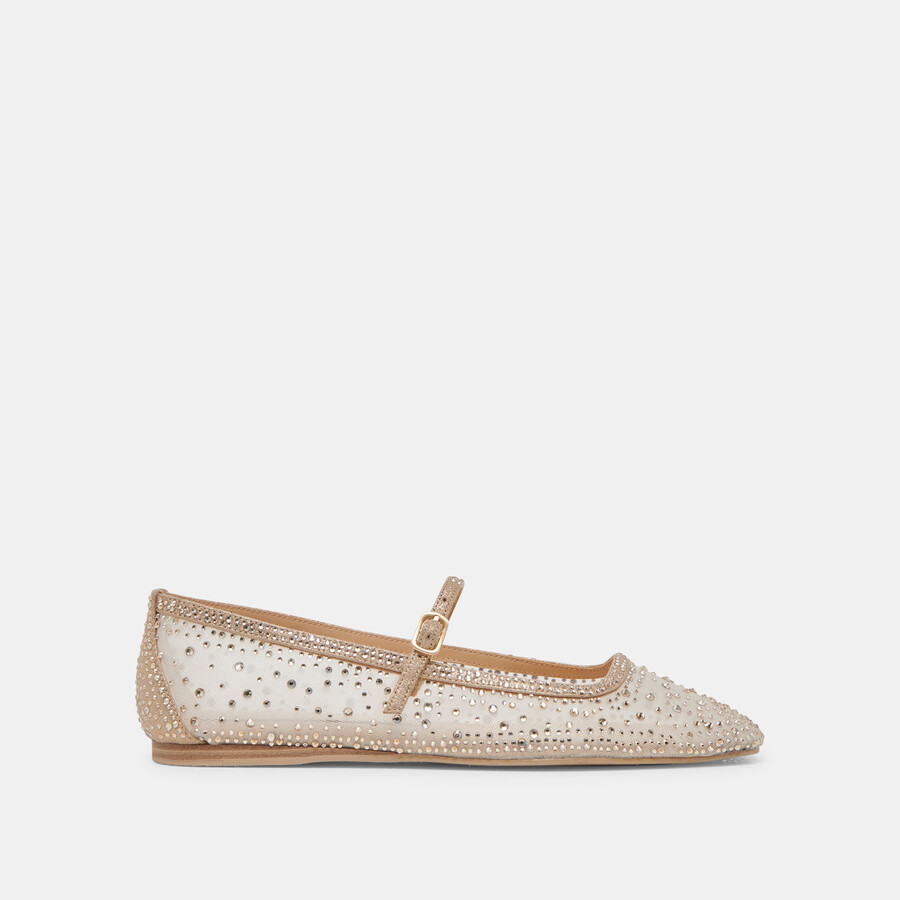 reyes kristall-ballerinas gold-mesh