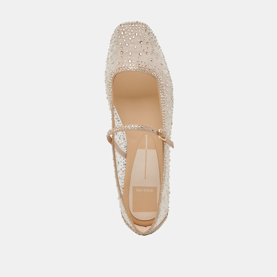 reyes kristall-ballerinas gold-mesh