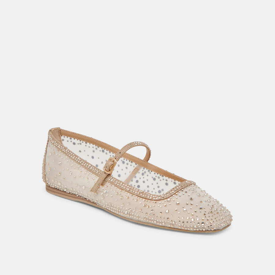 reyes kristall-ballerinas gold-mesh