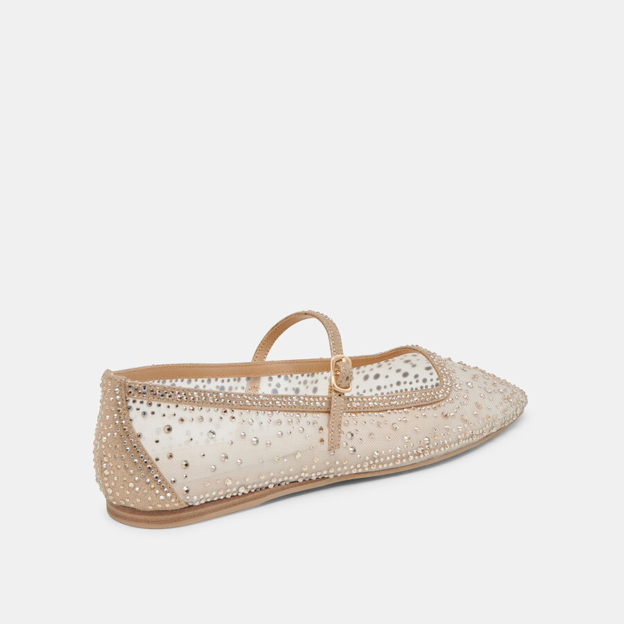 reyes kristall-ballerinas gold-mesh
