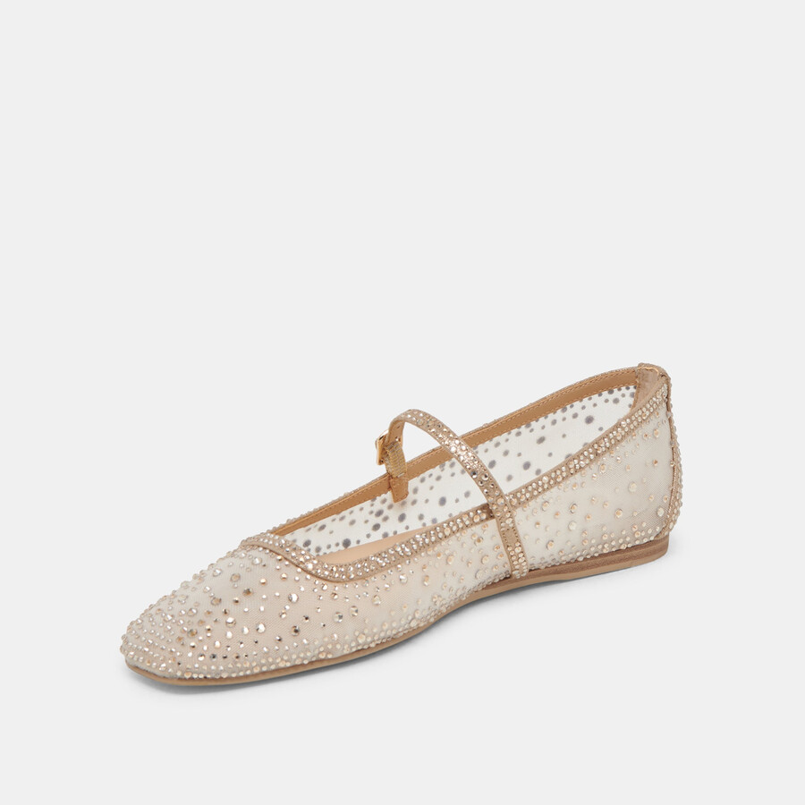 reyes kristall-ballerinas gold-mesh