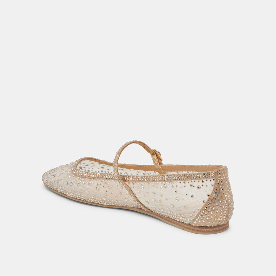 reyes kristall-ballerinas gold-mesh