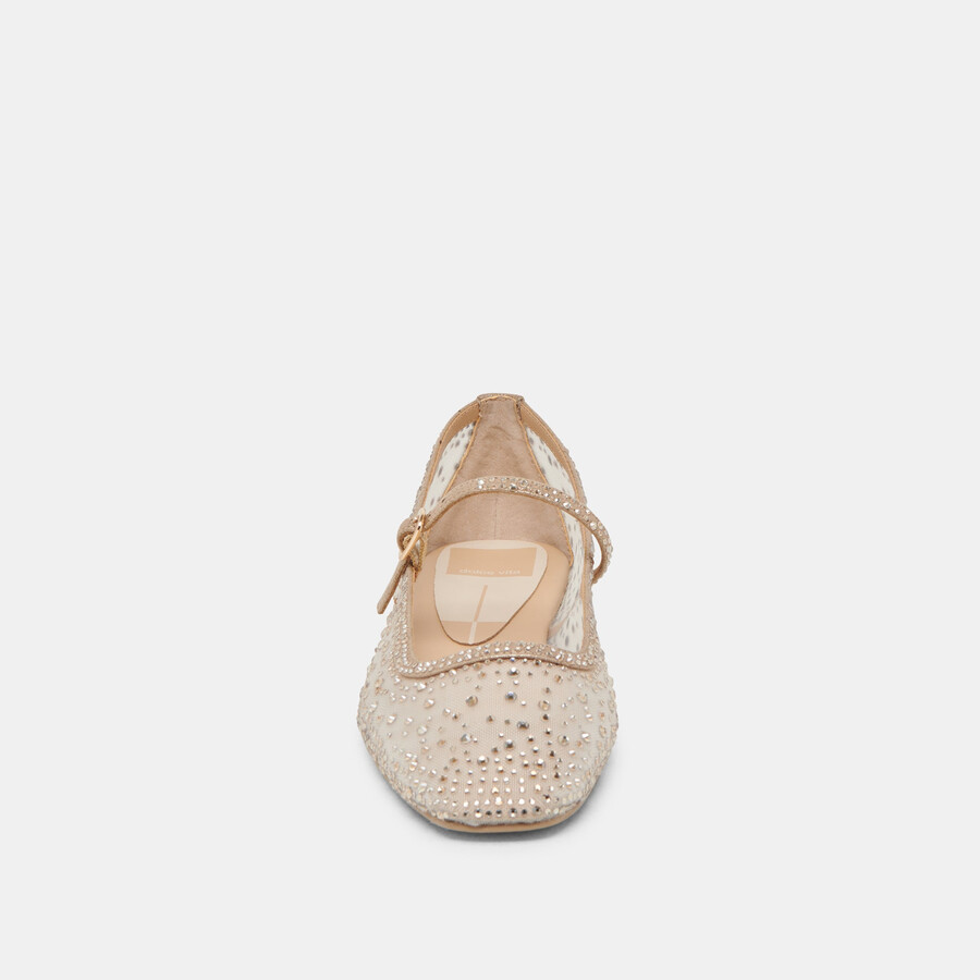 reyes kristall-ballerinas gold-mesh