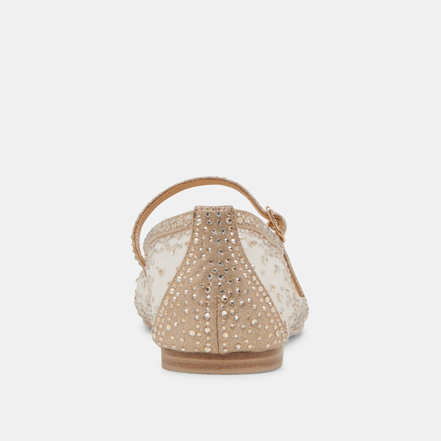 reyes kristall-ballerinas gold-mesh