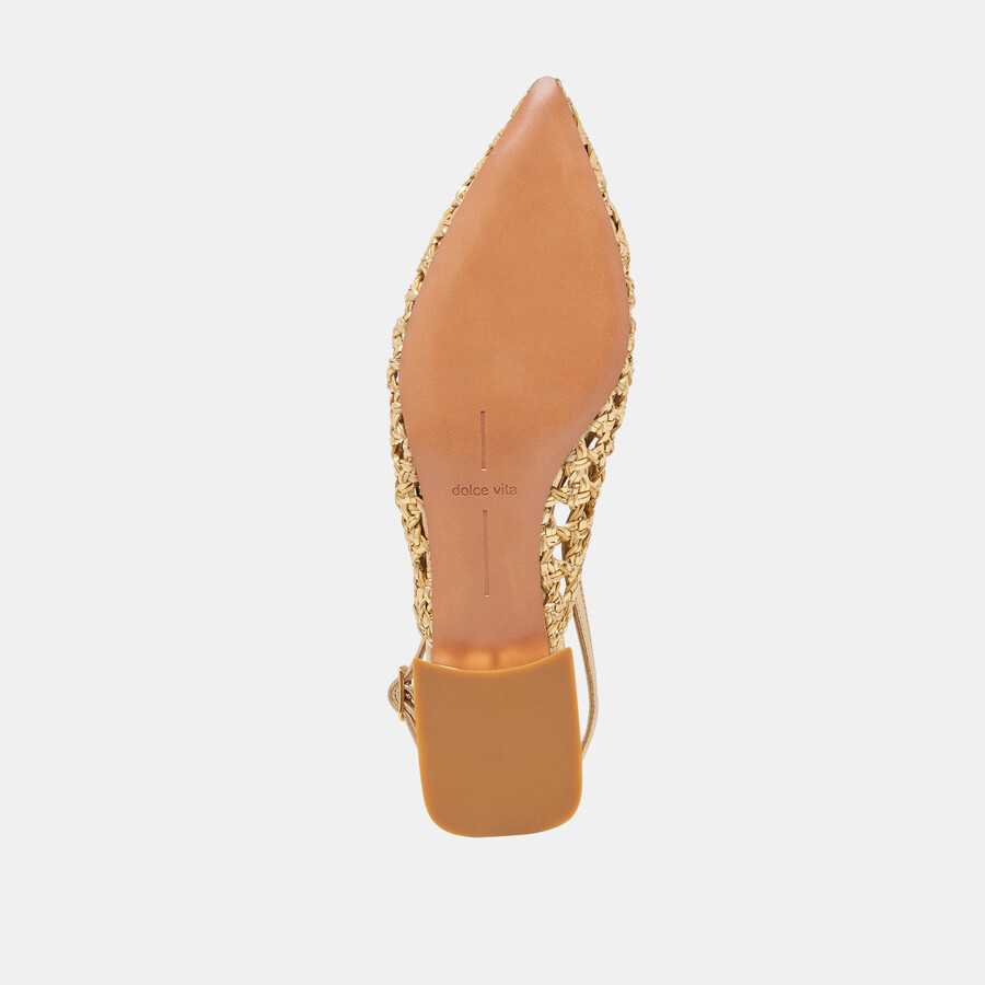 cyndi flats gold woven