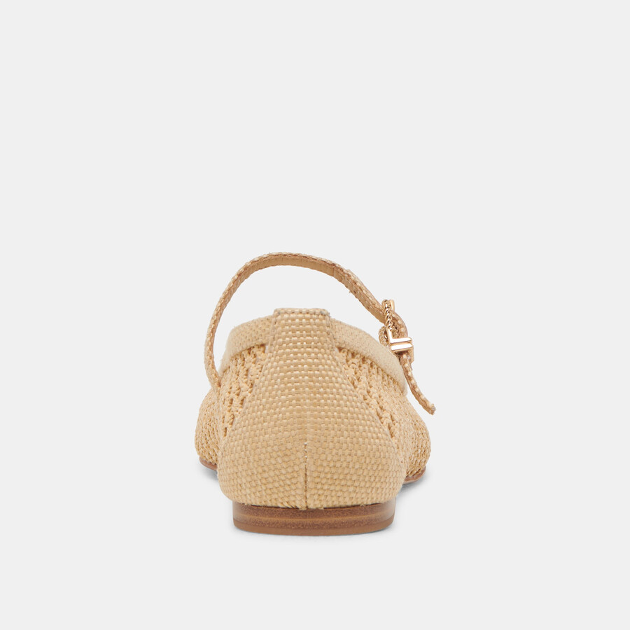 reyes ballerinas hellbraun naturfarben gewebtes raffia