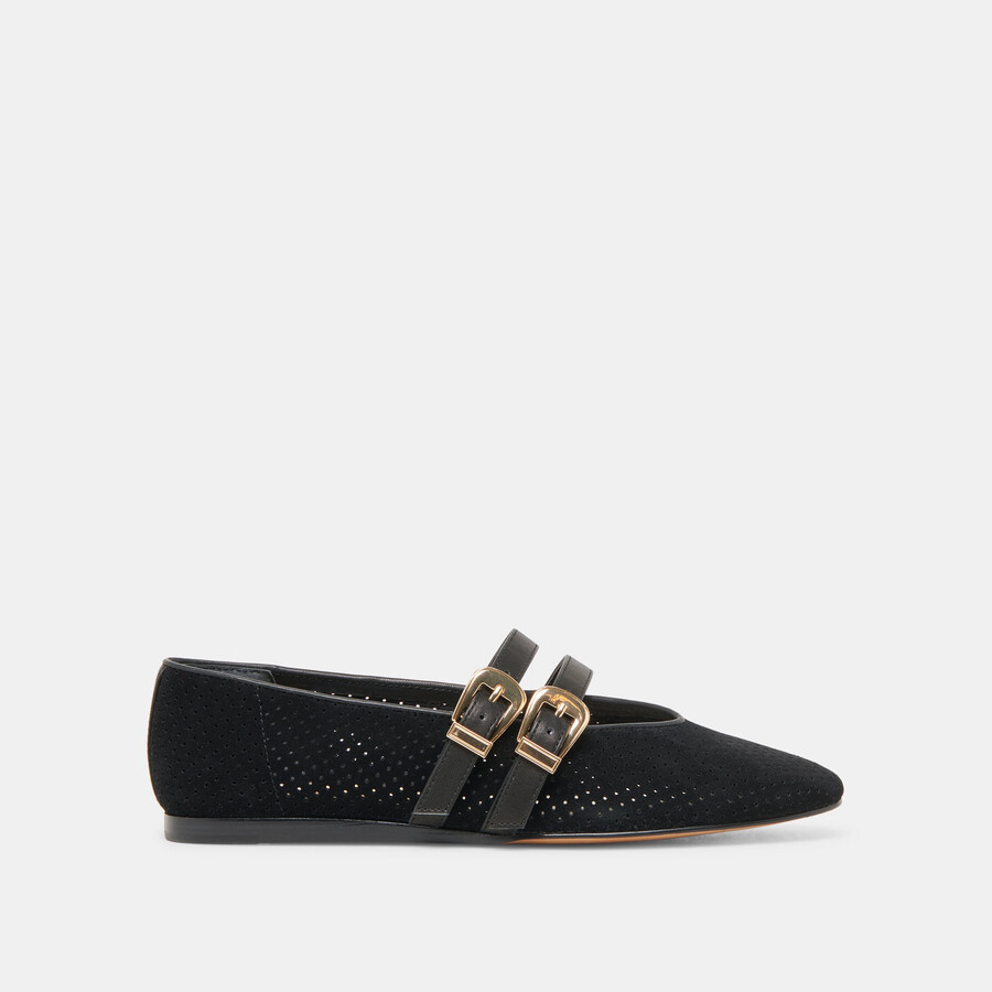 baylee ballerinas onyx perforiertes wildleder
