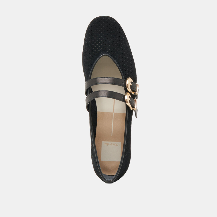 baylee ballerinas onyx perforiertes wildleder