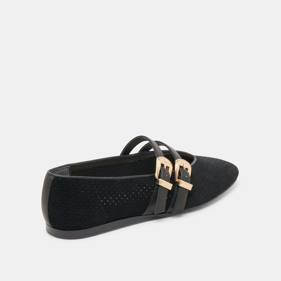 baylee ballerinas onyx perforiertes wildleder