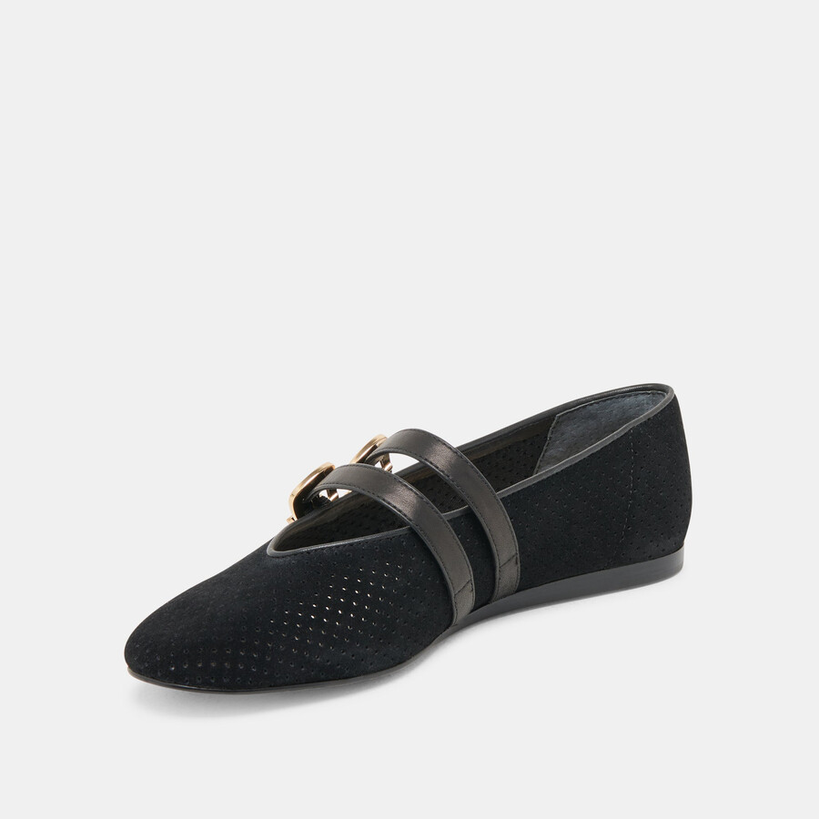 baylee ballerinas onyx perforiertes wildleder