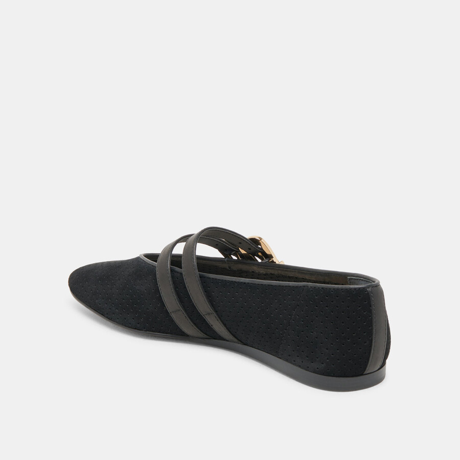 baylee ballerinas onyx perforiertes wildleder