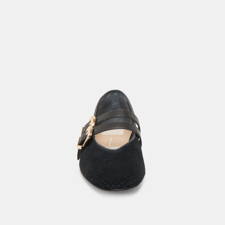 baylee ballerinas onyx perforiertes wildleder