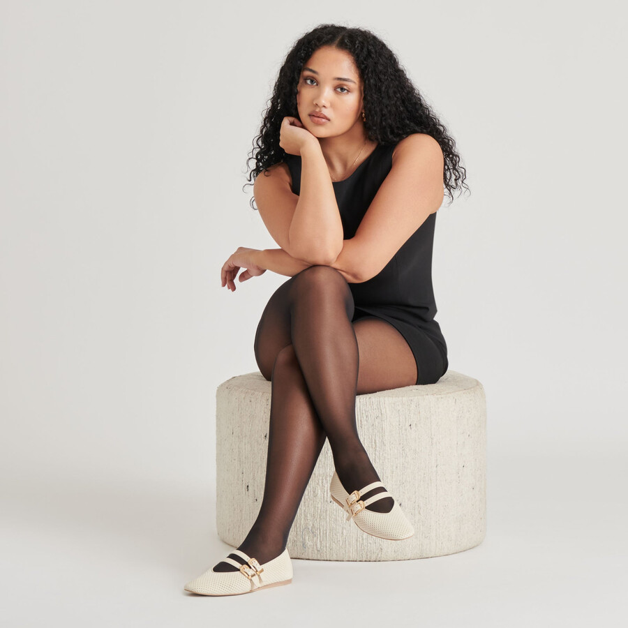 baylee ballerinas aus perforiertem wildleder in knochenfarbe