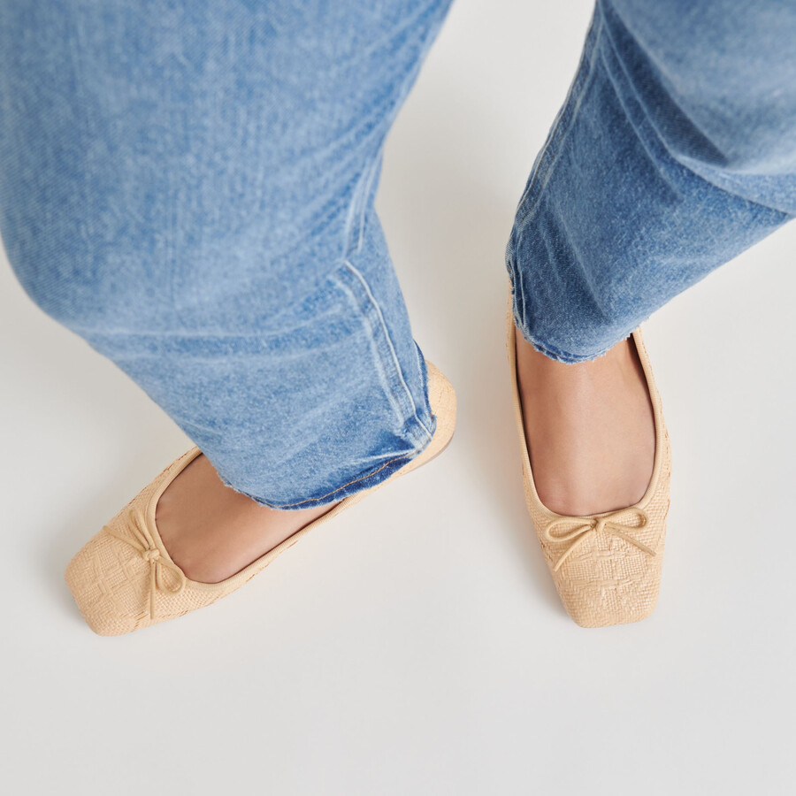 anisa ballerinas hell natur gewebtes raffia