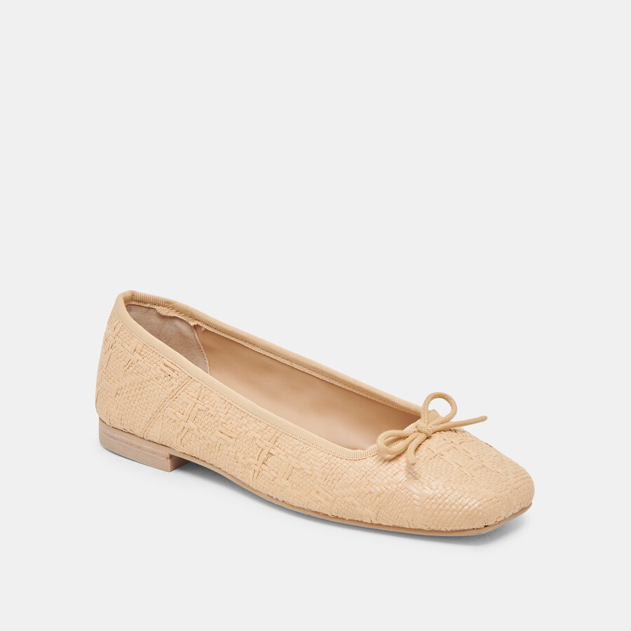 anisa ballerinas hell natur gewebtes raffia
