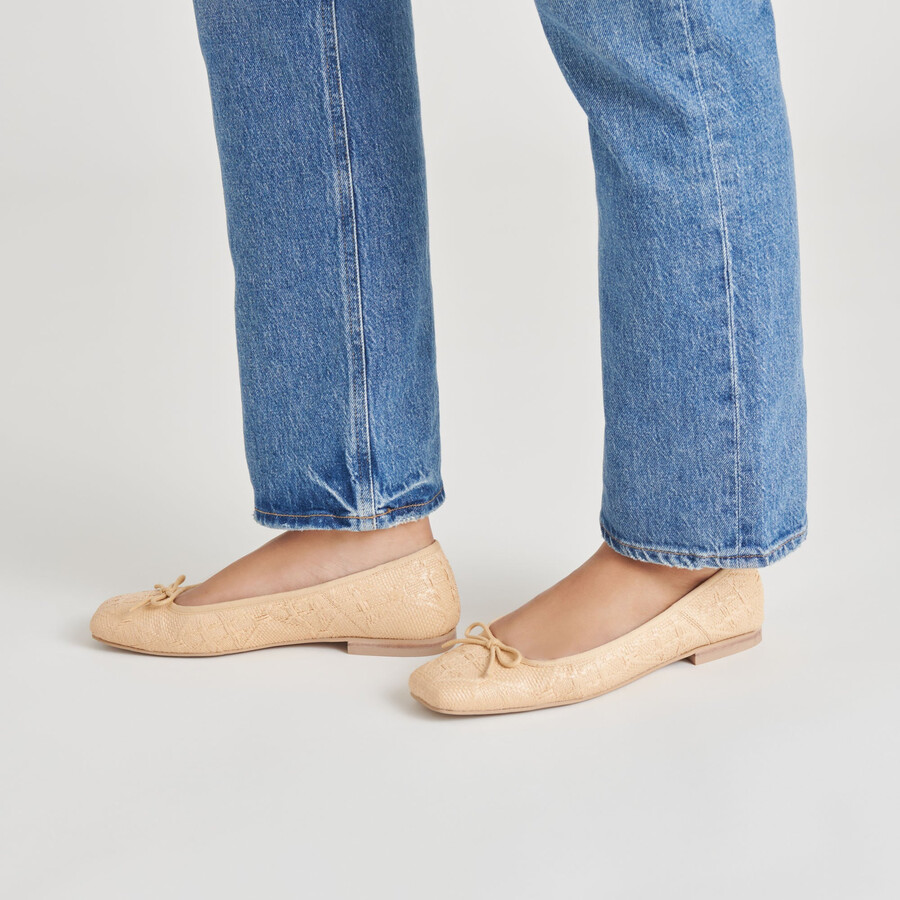 anisa ballerinas hell natur gewebtes raffia