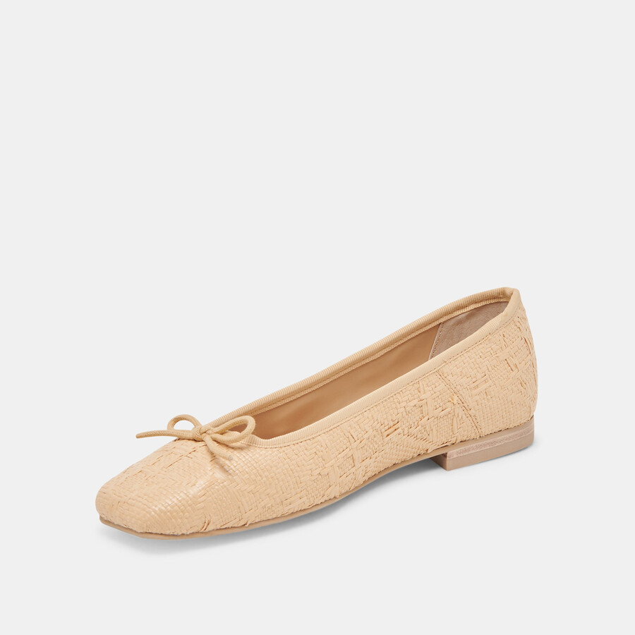 anisa ballerinas hell natur gewebtes raffia