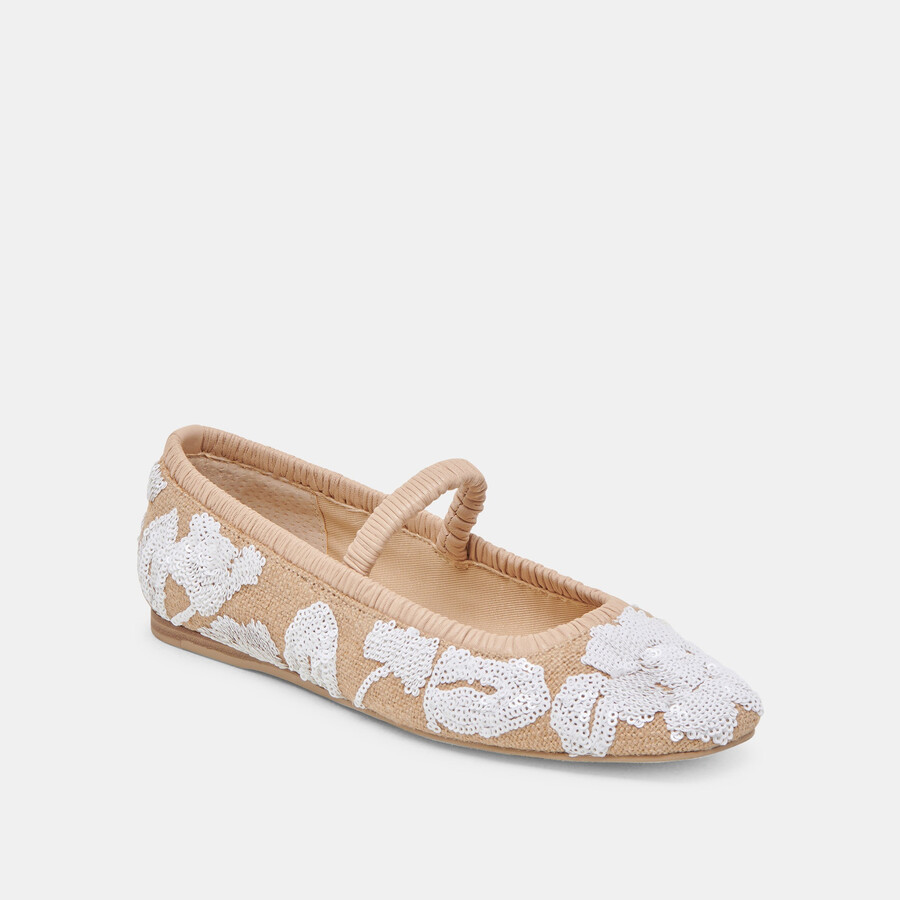 rhodie ballerinas naturfarben mehrfarbig mit pailletten